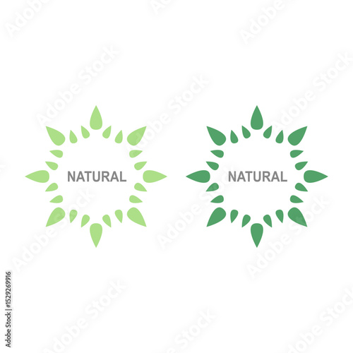 NATURAL PRODUCT LEAVES IN CIRCLE SIGN SYMBOL LOGO
