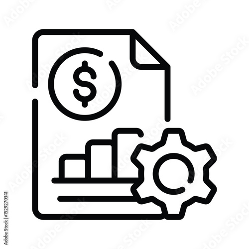 A outline style icon of financial maintenance work