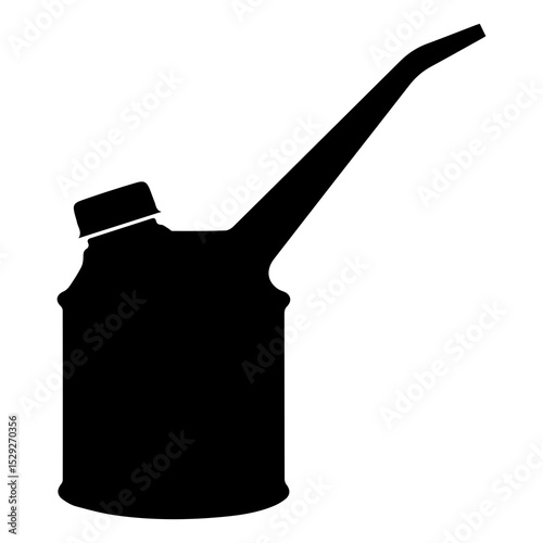 Silhouette of Classic Oil Can – Black Vector Illustration

