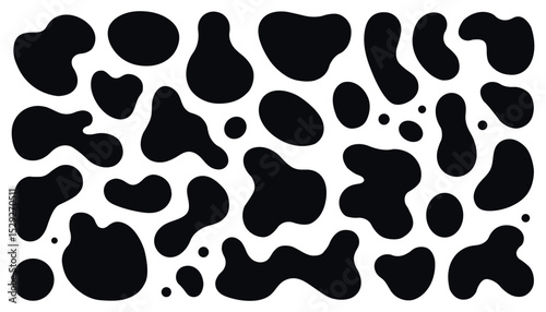 Organic shape round form set. Liquid organic blob
