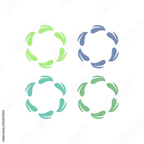 NATURAL PRODUCT LEAVES IN CIRCLE SIGN SYMBOL LOGO
