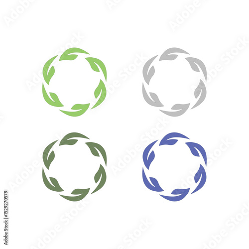 NATURAL PRODUCT LEAVES IN CIRCLE SIGN SYMBOL LOGO
