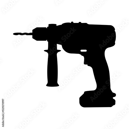 vector illustration of a drill
