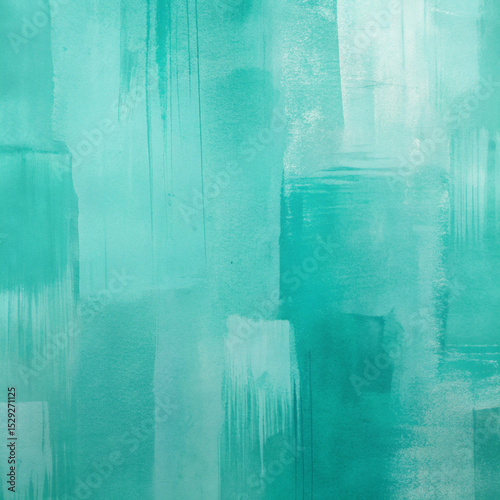 Abstract Teal Brush Stroke Background with Textured Paint Layers