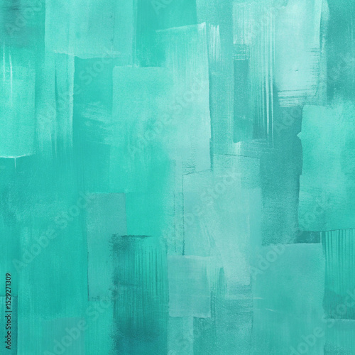 Abstract Teal Brush Stroke Background with Textured Paint Layers