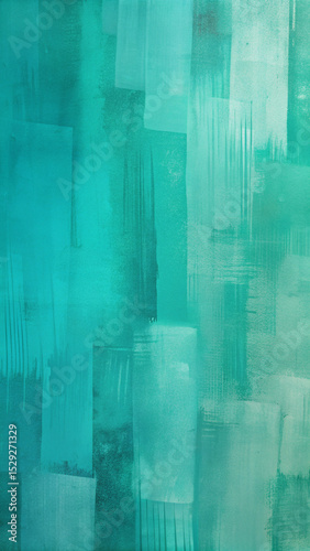 Abstract Teal Brush Stroke Background with Textured Paint Layers