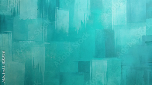 Abstract Teal Brush Stroke Background with Textured Paint Layers