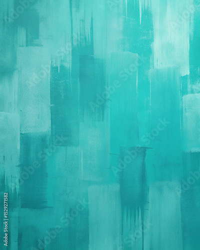 Abstract Teal Brush Stroke Background with Textured Paint Layers