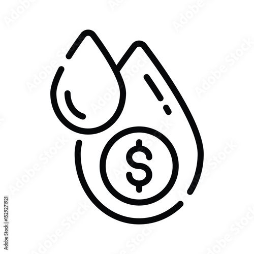 A outline style icon showing regular money flow