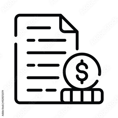 A outline style icon of printed financial statement
