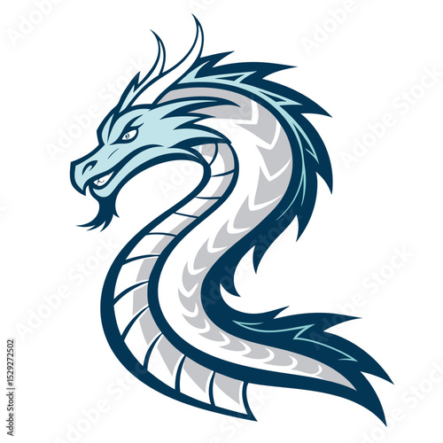 Majestic Ice Dragon Illustration