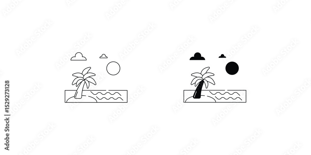Fototapeta premium Beach set icon with white background vector stock illustration