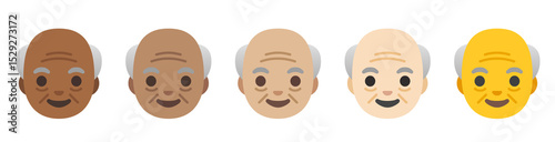 Old Man Emoji with Different Skin Tone Modifiers
