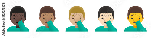 Facepalm Emoji Collection with Diverse Skin Tones