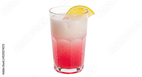 Wallpaper Mural Isolated Pink Lemonade Glass with Lemon Slice Torontodigital.ca