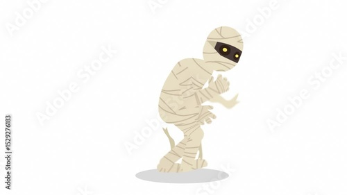 Halloween festival Zombie running 2d Flat art motion graphics animation footage.