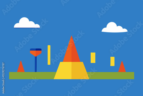 Obstacle Course Design Colorful Cones and Geometric Shapes for an Engaging Challenge