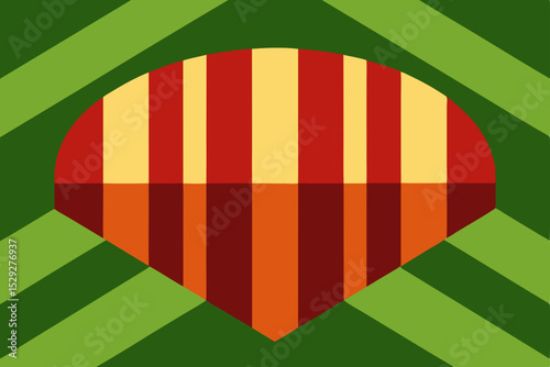 Abstract Striped Design Geometric Pattern in Red, Yellow, and Green