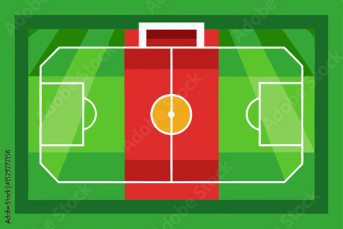 Soccer Field Aerial View of a Classic Football Pitch Design