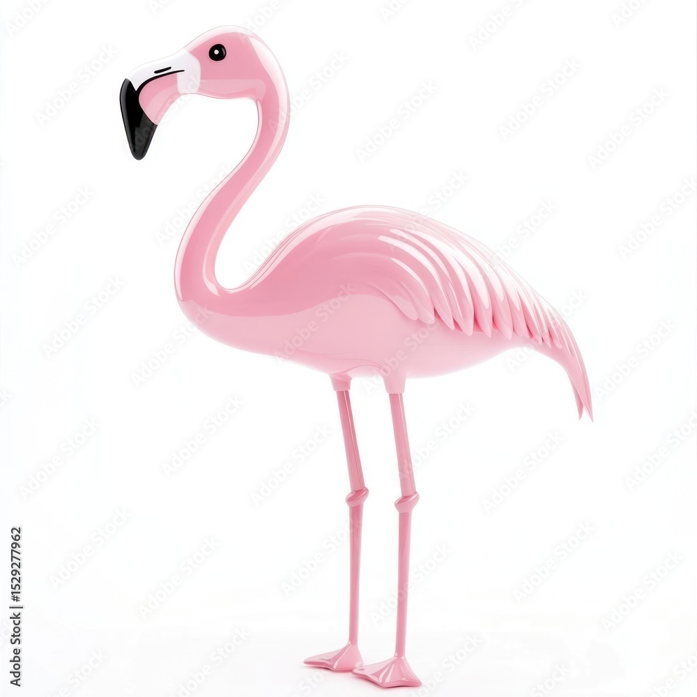Obraz premium Pink flamingo plastic bird decoration.