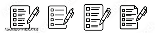 Checklist Icon with Pen – To-Do List and Task Planning Symbol Vector for Productivity and Organization Transparent Background