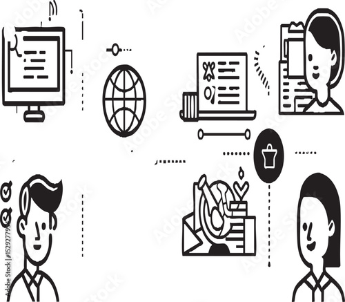 "Remote Work and Communication Icons".