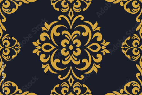 Elegant Gold Damask Pattern Seamless Luxury Design for Textile & Wallpaper