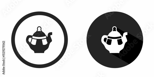 Teapot logo. Teapot icon vector design black color. Stock vector.