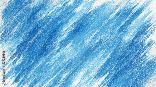Textured blue background created with crayon strokes  