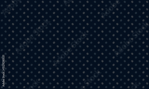 Seamless abstract geometric pattern with mini linked ellipse and dot composition in gray and blue on dark blue background. Vector illustration, for masculine shirt lady dress cloth cover decoration