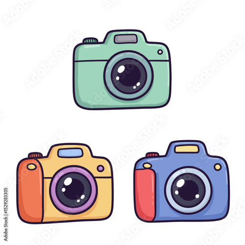 set of retro cameras