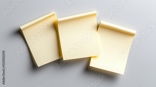 Blank sticky notes arranged on a flat surface for planning