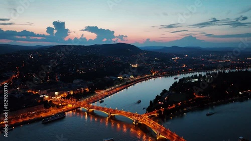 Establishing Aerial view of Budapest Cityscape - Hungary Capital Skyline at daytime