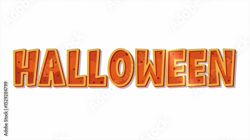 Halloween festival,  2D text motion graphics animation isolated on white and black footage.