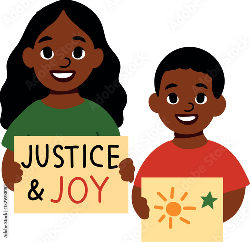 Children Holding Justice Signs