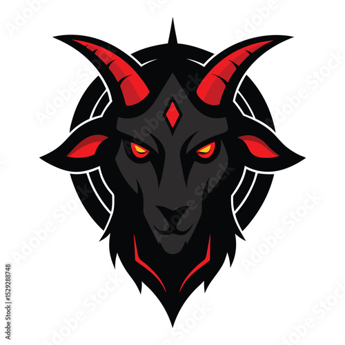 Demonic Goat Head Mascot vector art