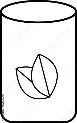 Herbal product jar with leaf symbol for organic skincare or natural health supplements – transparent background