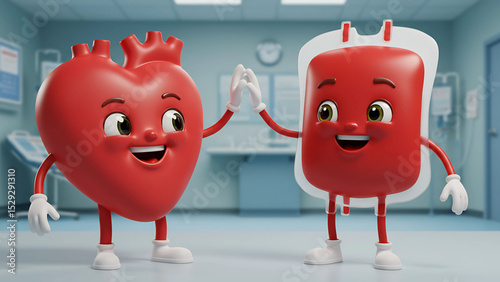 Heart and Blood Bag High Five
