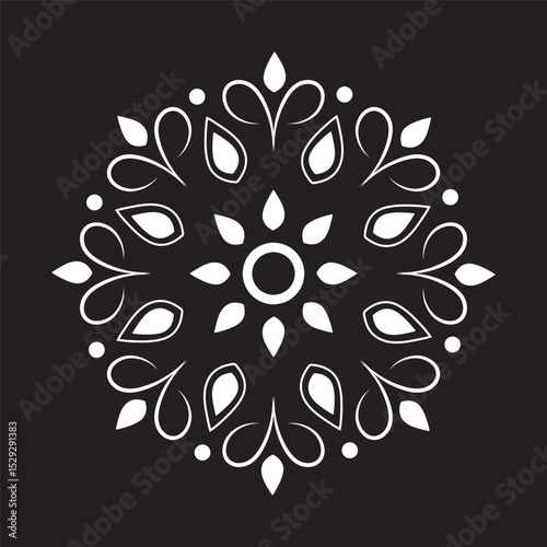 Simple floral and flowers mandala art, mandala design art for holiday decoration, perfect decorative design elements