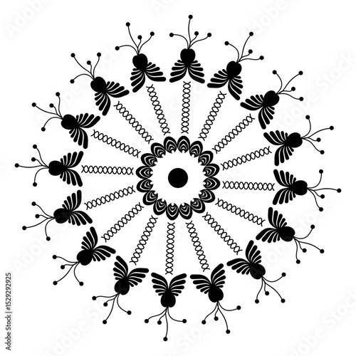 Simple floral and flowers mandala art, mandala design art for holiday decoration, perfect decorative design elements