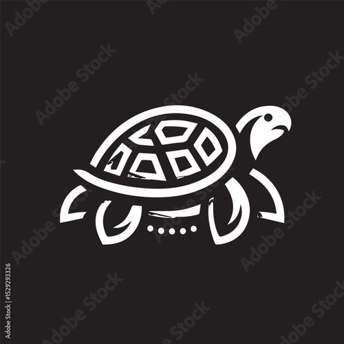 turtle logo, editable vector image