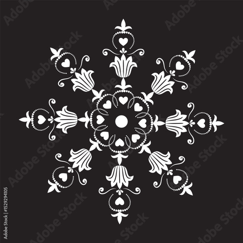 Simple floral and flowers mandala art, mandala design art for holiday decoration, perfect decorative design elements