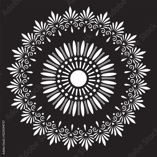 Simple floral and flowers mandala art, mandala design art for holiday decoration, perfect decorative design elements