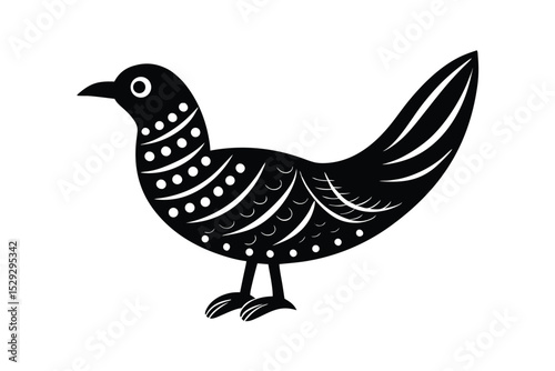 Folk festival themed Bhemapiyara bird in colorful motif vector art illustration
