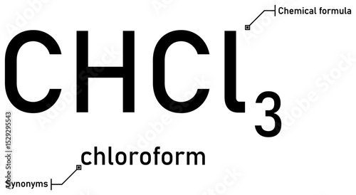 Chloroform chemical formula and synonyms with callout titles