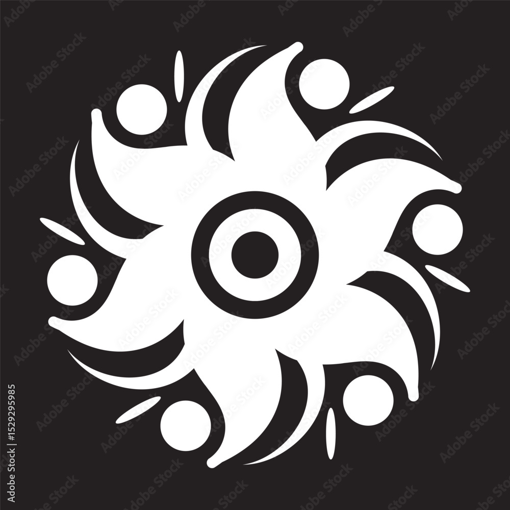 Fototapeta premium Simple floral and flowers mandala art, mandala design art for holiday decoration, perfect decorative design elements