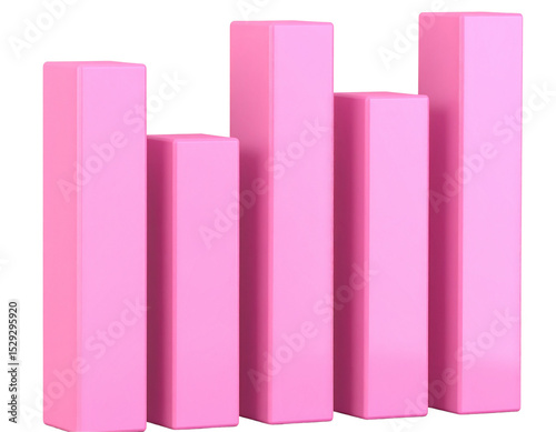 Pink Growth Chart with Four Bars – Isolated PNG