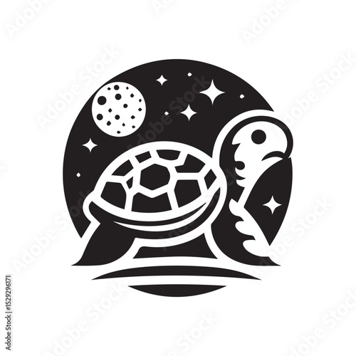 turtle logo, editable vector image