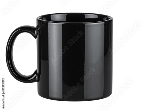 Sleek Black Tea or Coffee Mug – Isolated PNG