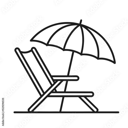 beach chair vector icon on white background